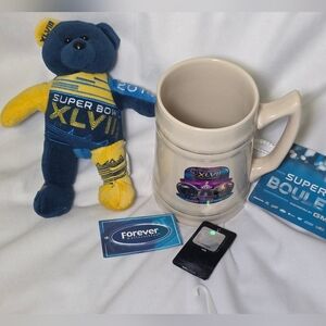 Superbowl 48 (XLVIII) 2014 Forever Bear In a Collectible Superbowl Stein Mug